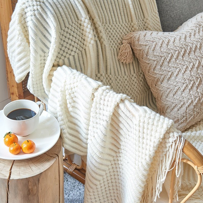 Scandinavian Style Sofa Knitted Blanket